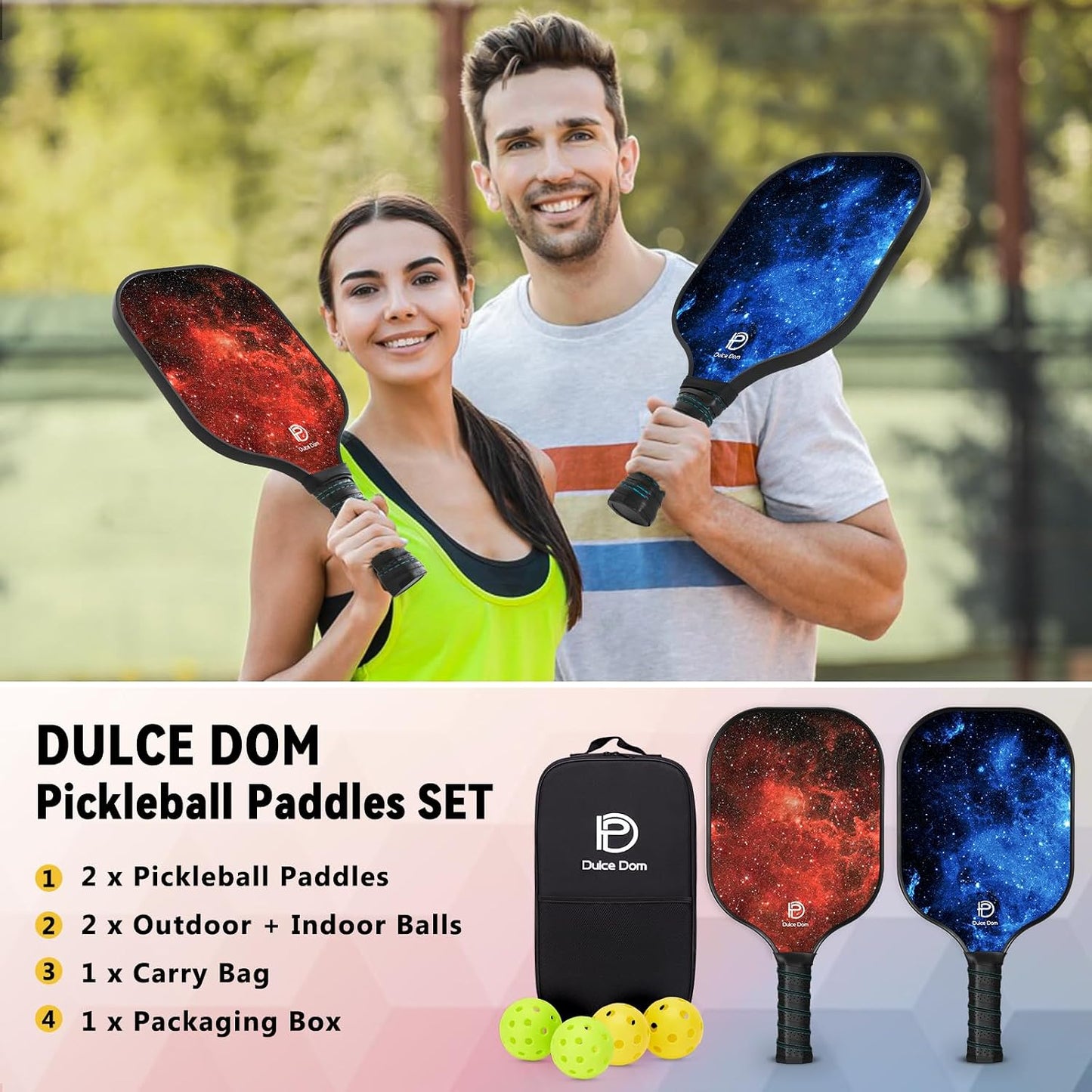 Pickleball Paddles Set of 2/4 - USAPA Approved