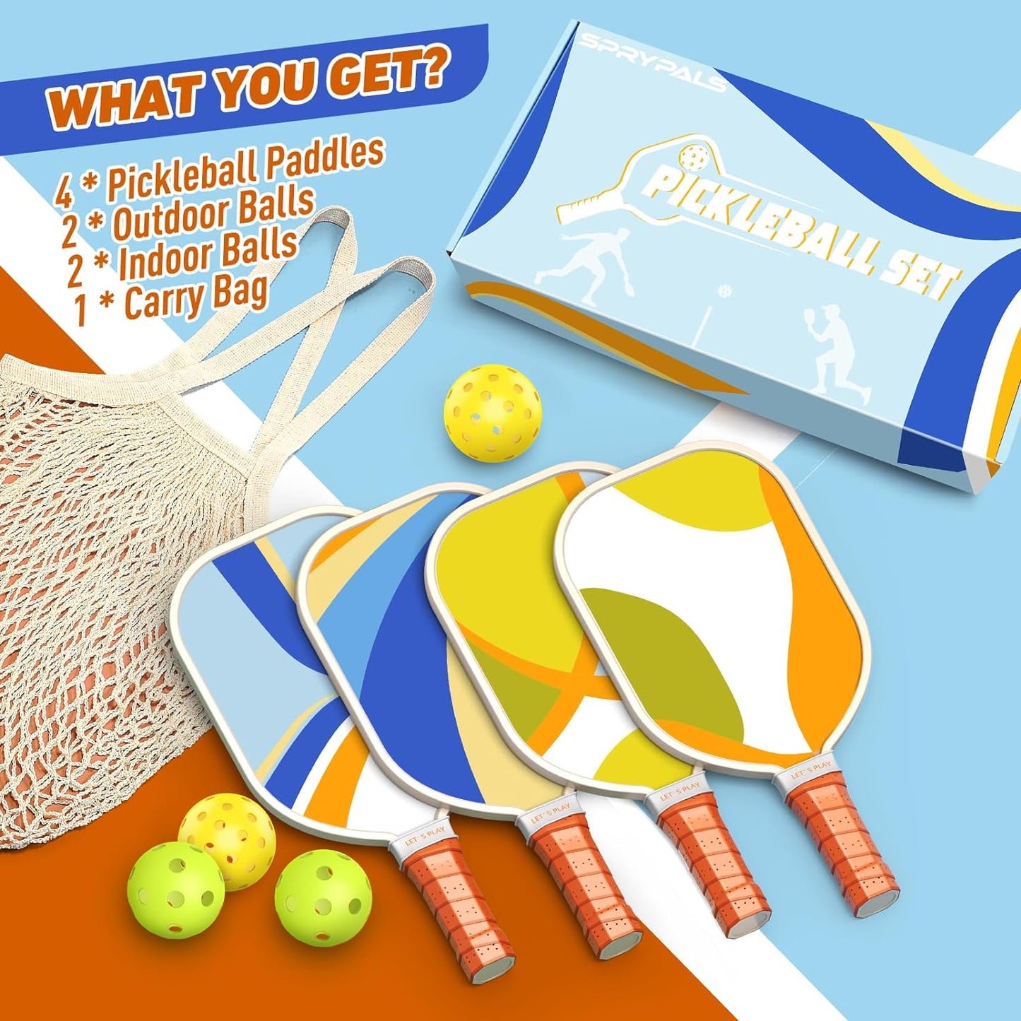 Pickleball Paddles Set of 2/4 - USAPA Approved