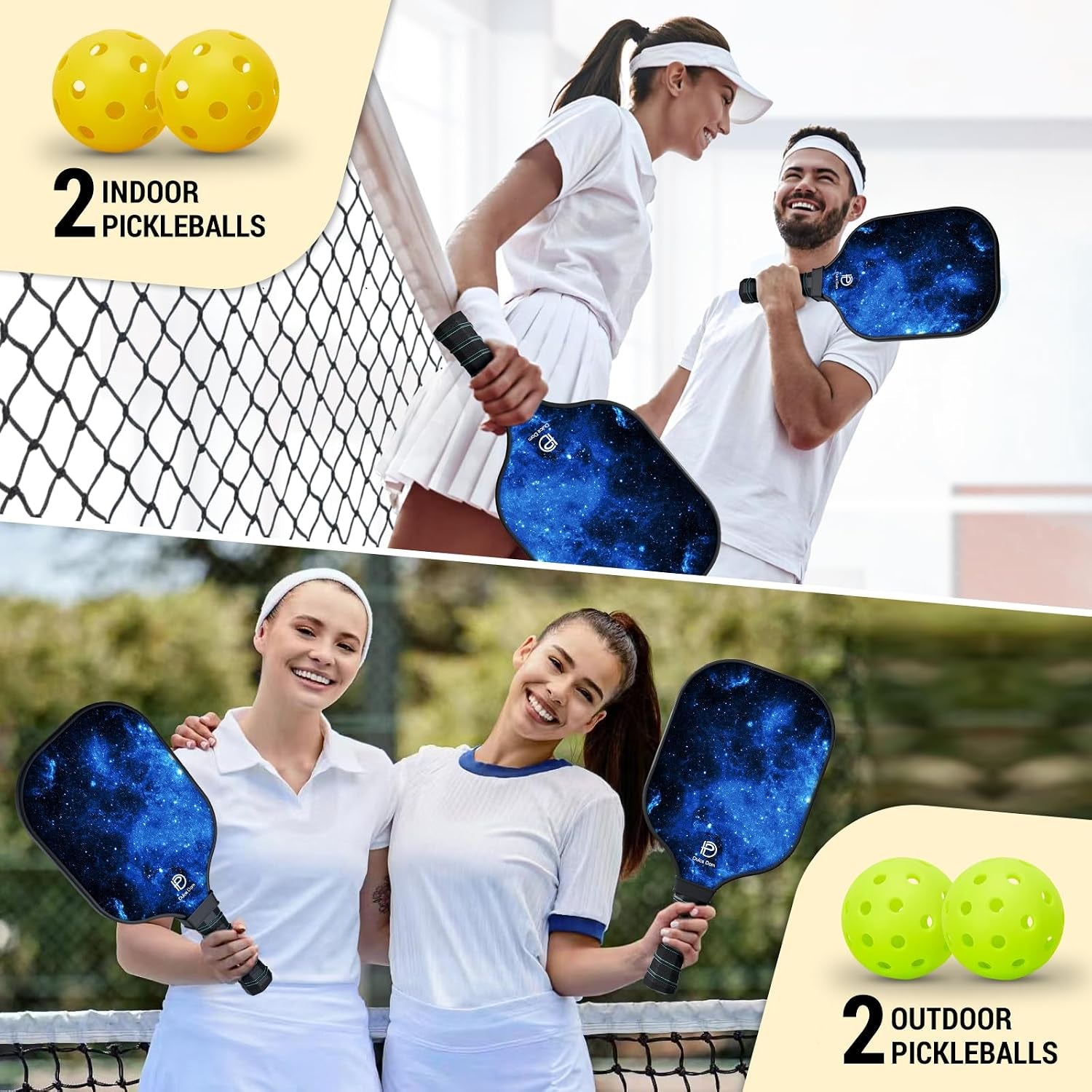 Pickleball Paddles Set of 2/4 - USAPA Approved