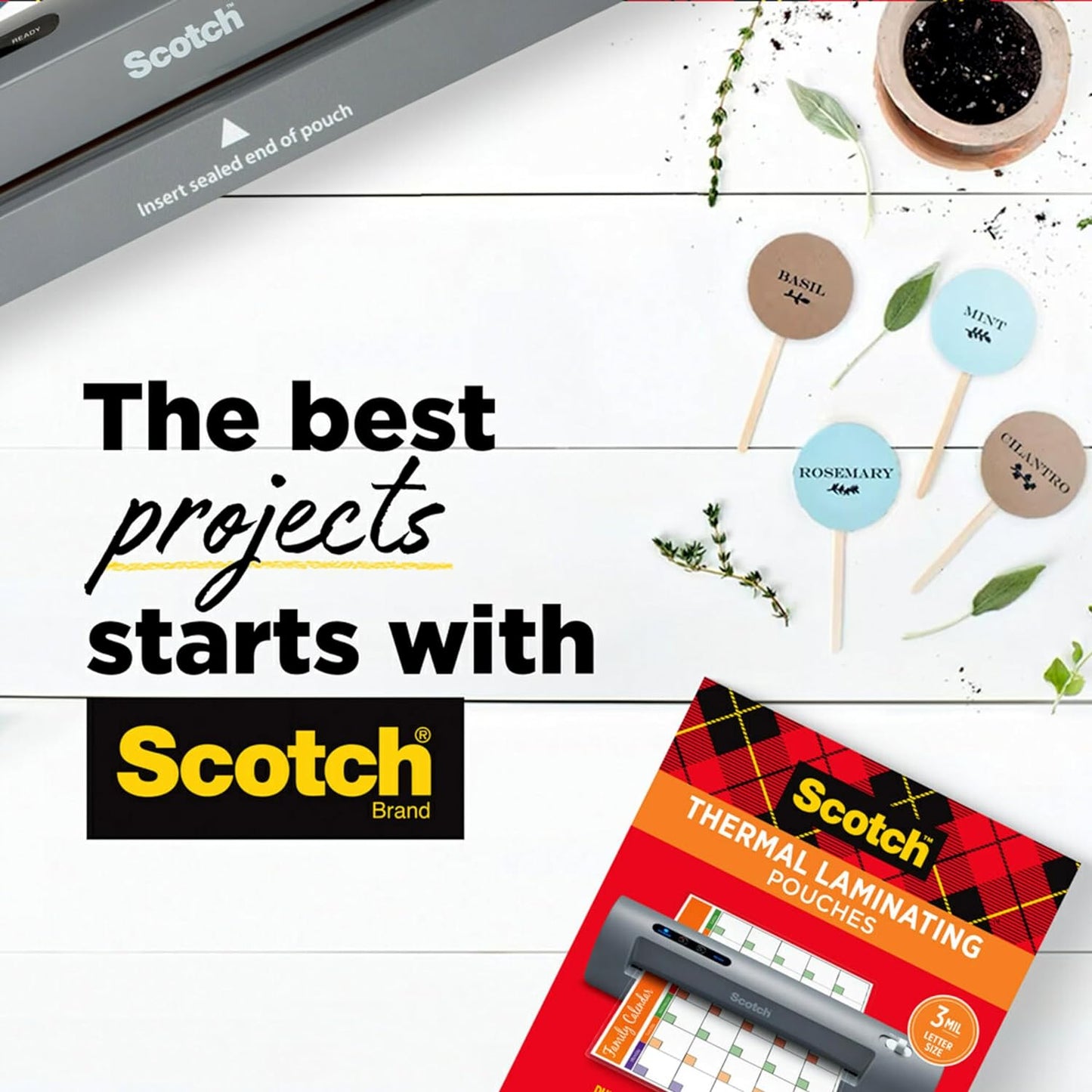 Scotch 5 Mil Business Card Laminating Pouches, 20 Pack