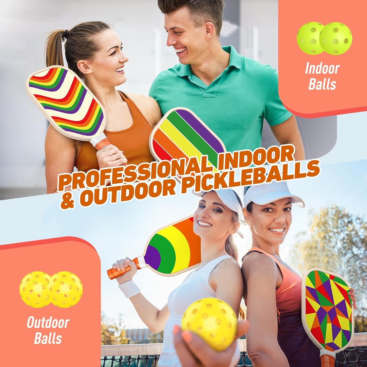 Pickleball Paddles Set of 2/4 - USAPA Approved