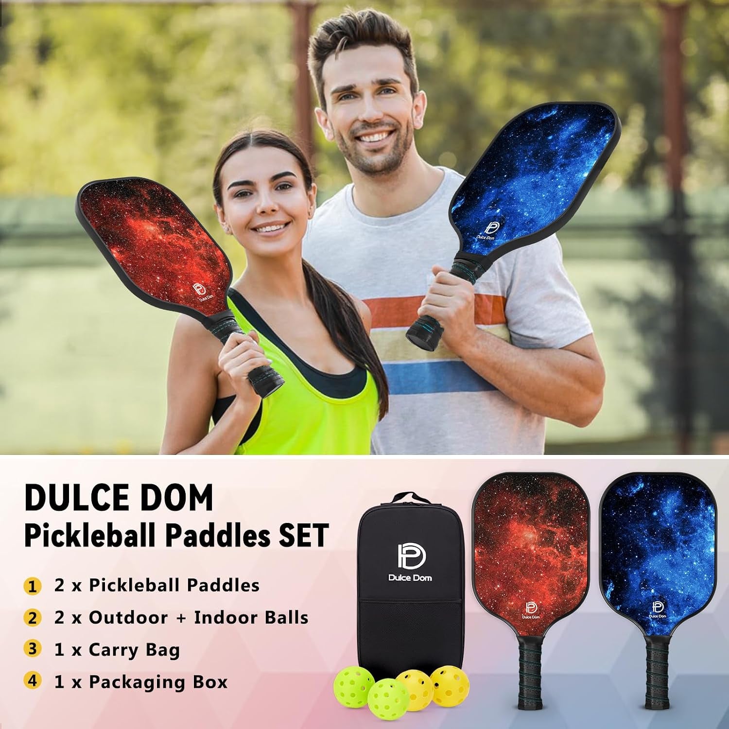 Pickleball Paddles Set of 2/4 - USAPA Approved