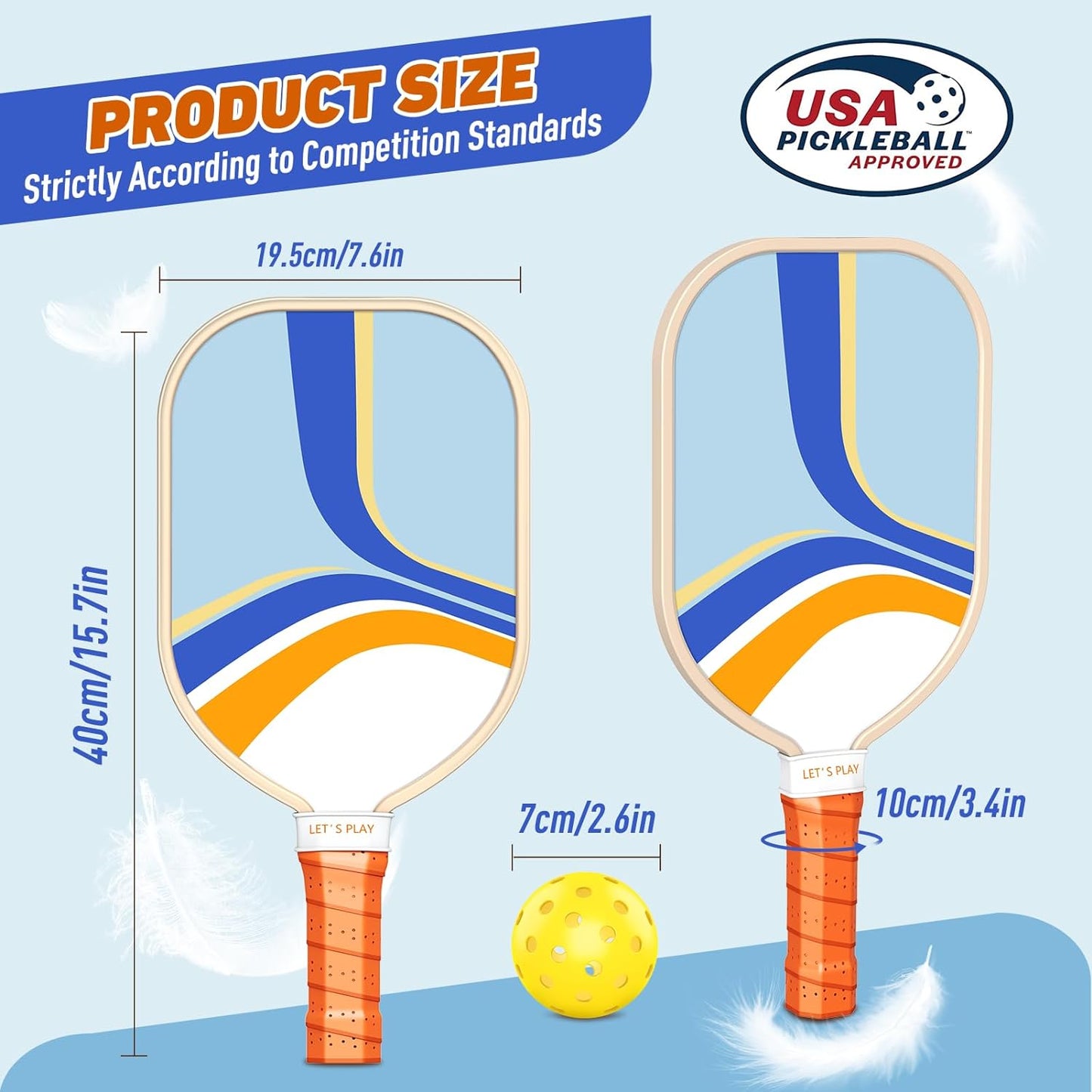 Pickleball Paddles Set of 2/4 - USAPA Approved