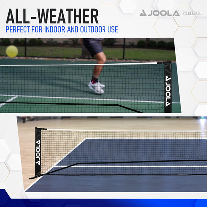 JOOLA Elemental Pickleball Net - Regulation Height 36" Posts & 34" Center, USAPA Recommended 22' Length - Steel Frame & Durable Net, Portable Pickleball Net Includes Carry Bag, Quick & Easy Assembly