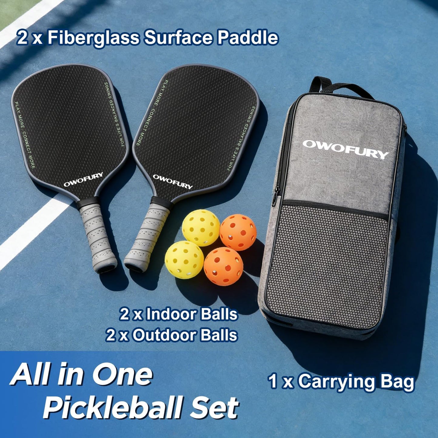 Pickleball Paddles Set of 2/4 - USAPA Approved