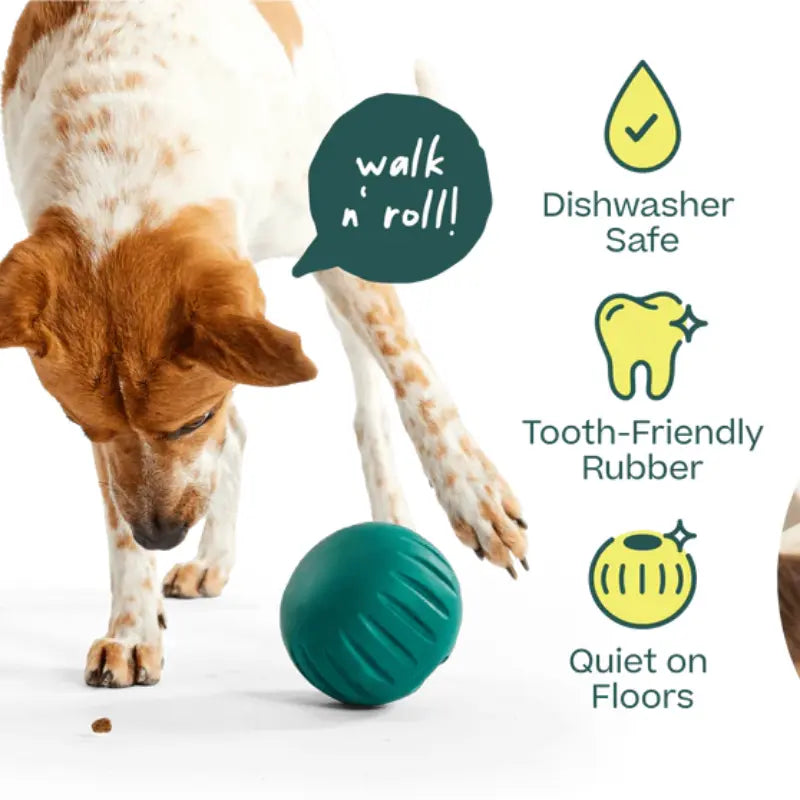 Woof Walkabout Enrichment Dog Puzzle Toy and Treat Dispenser - Adjustable Difficulty for Kibble and Treats - Durable Rubber Construction - Easy to Clean