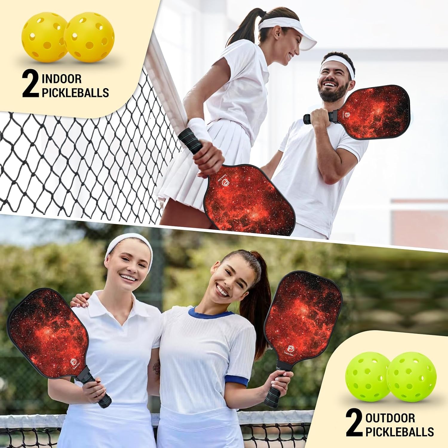 Pickleball Paddles Set of 2/4 - USAPA Approved