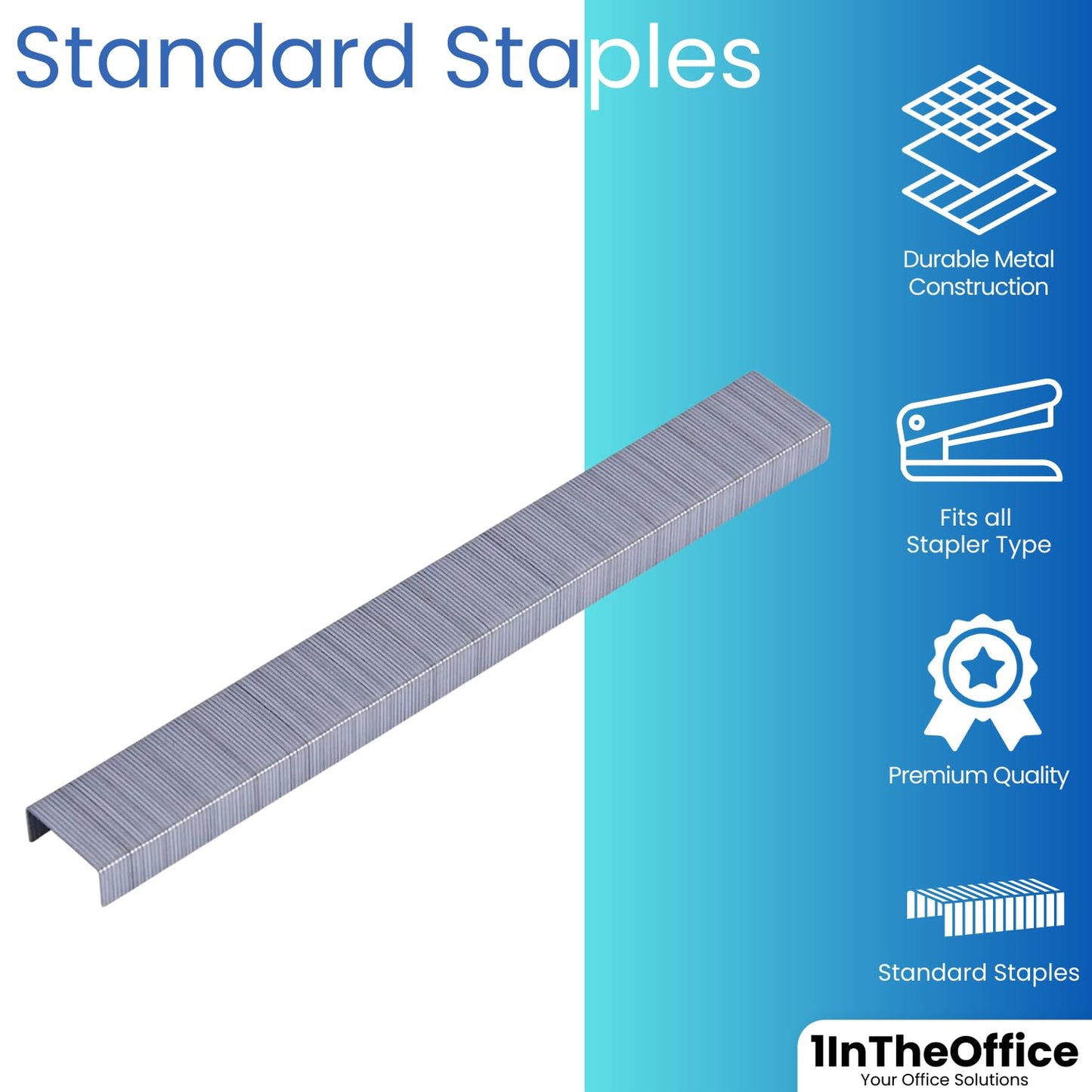 Standard 1/4-Inch Staples – 25,000 Count, 5-Pack for Office, School and Home Staplers