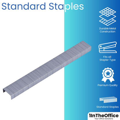 Standard 1/4-Inch Staples – 25,000 Count, 5-Pack for Office, School and Home Staplers
