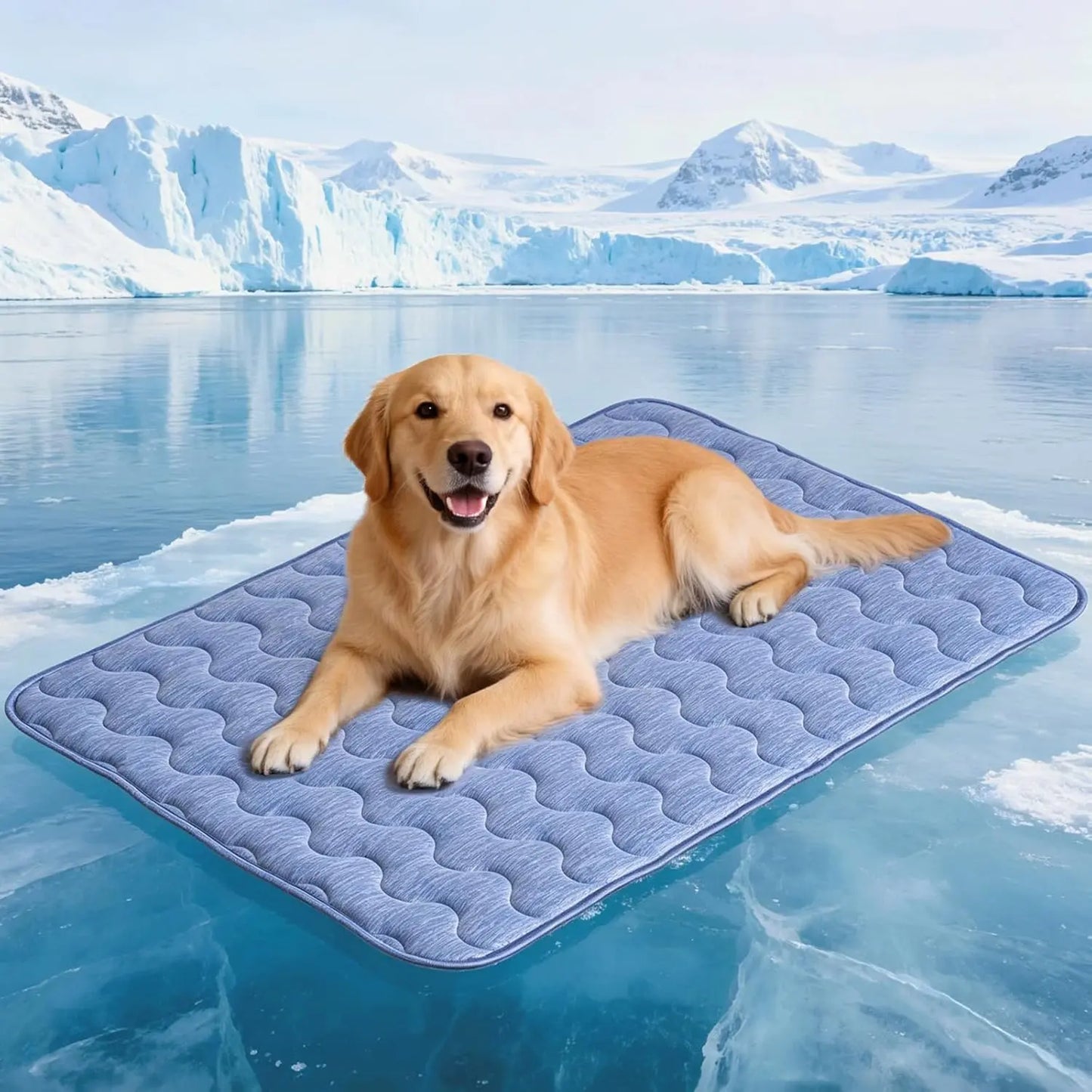 Large Dog Cooling Mat - Q-MAX > 0.45 Thick Durable Fur-Friendly Bed Mat, Gel-Free Electric-Free Safe Washable Non-Slip Summer Crate Bed, Fur-Friendly Bed Mats