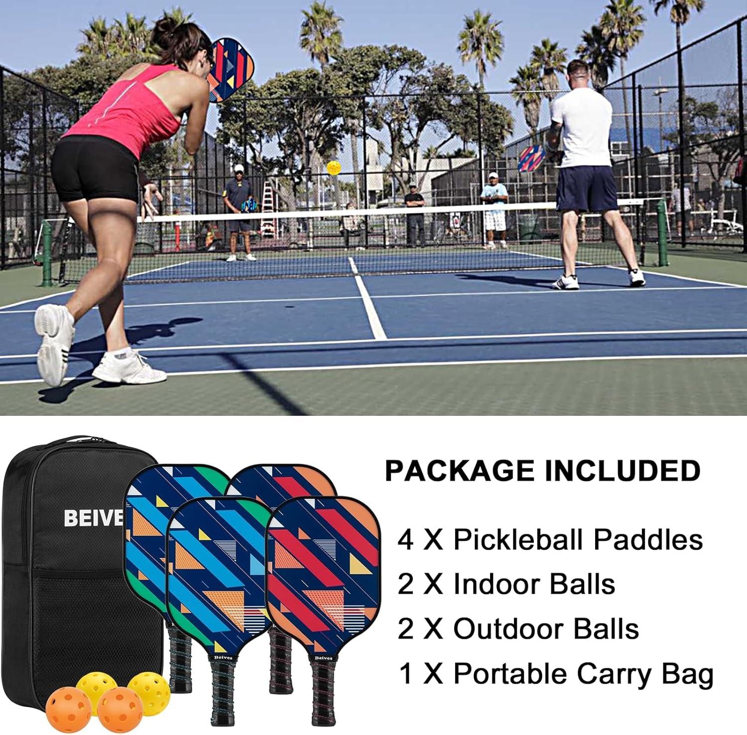 Pickleball Paddles Set of 2/4 - USAPA Approved