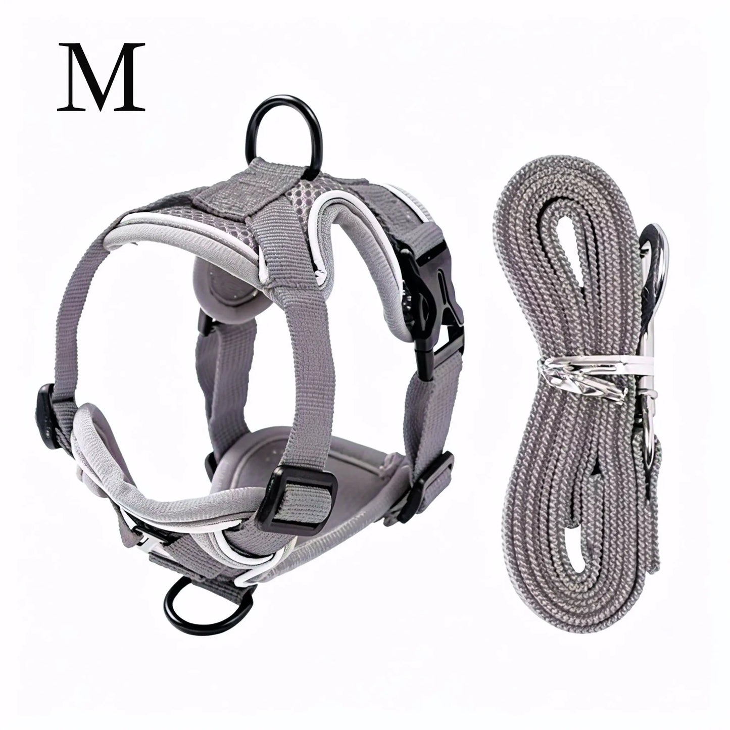 Leash Set: Escape-Proof Adjustable Cat Leash and Collar Made from Comfortable, Breathable Materials, with Adjustable Sizing. Reflective Soft Mesh Vest for Easy Safe Leash Walking. Includes a Summer Version; Breathable and Moisture-Wicking.