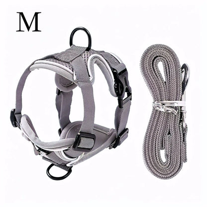 Leash Set: Escape-Proof Adjustable Cat Leash and Collar Made from Comfortable, Breathable Materials, with Adjustable Sizing. Reflective Soft Mesh Vest for Easy Safe Leash Walking. Includes a Summer Version; Breathable and Moisture-Wicking.