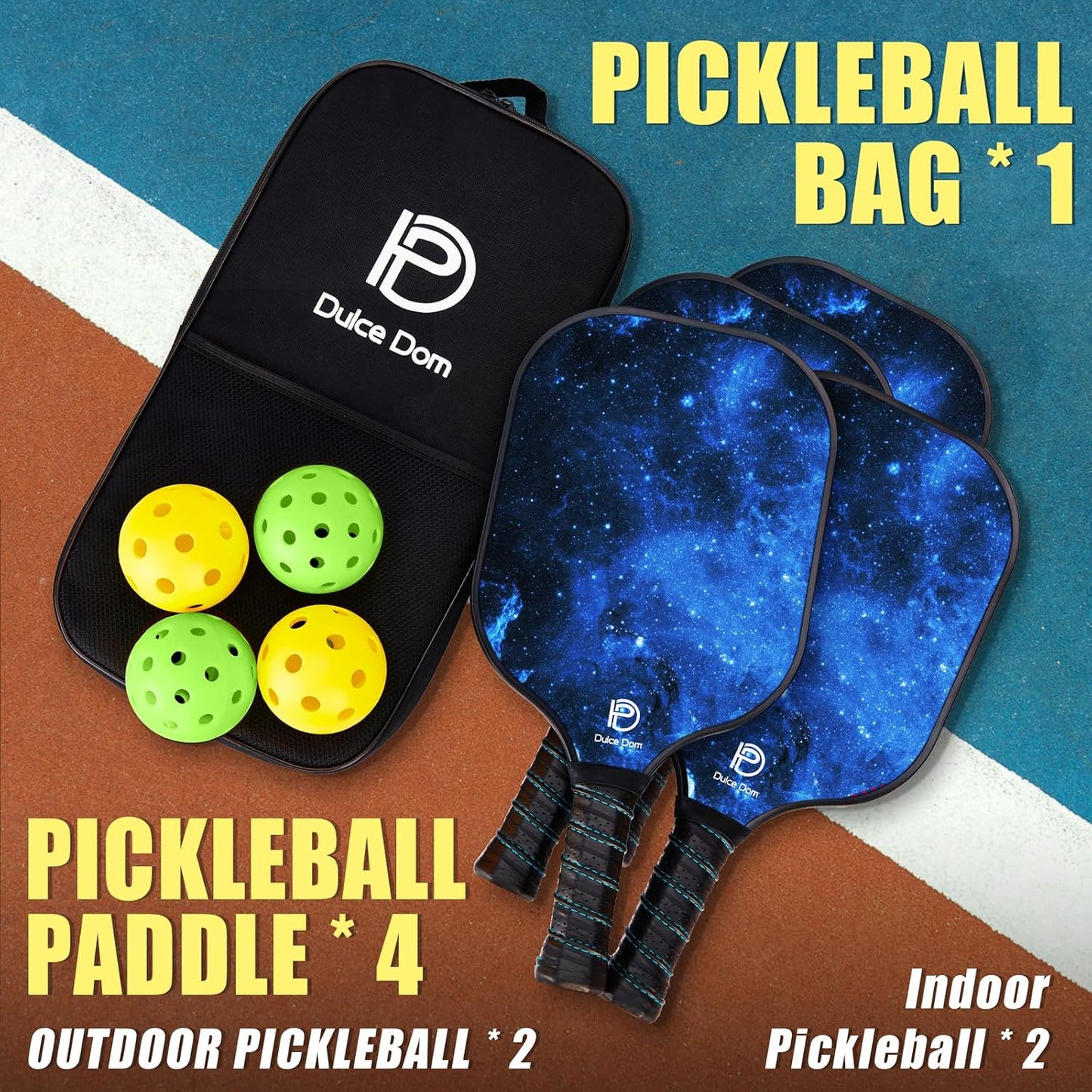 Pickleball Paddles Set of 2/4 - USAPA Approved