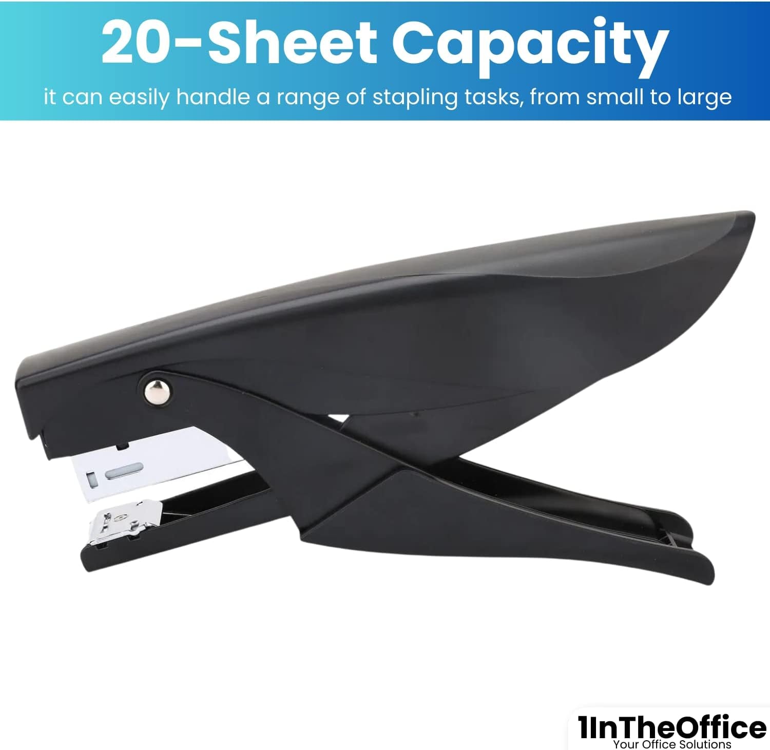 Handheld Plier Stapler – 20-Sheet Capacity Ergonomic Stapler for Office, Warehouse and Mobile Use
