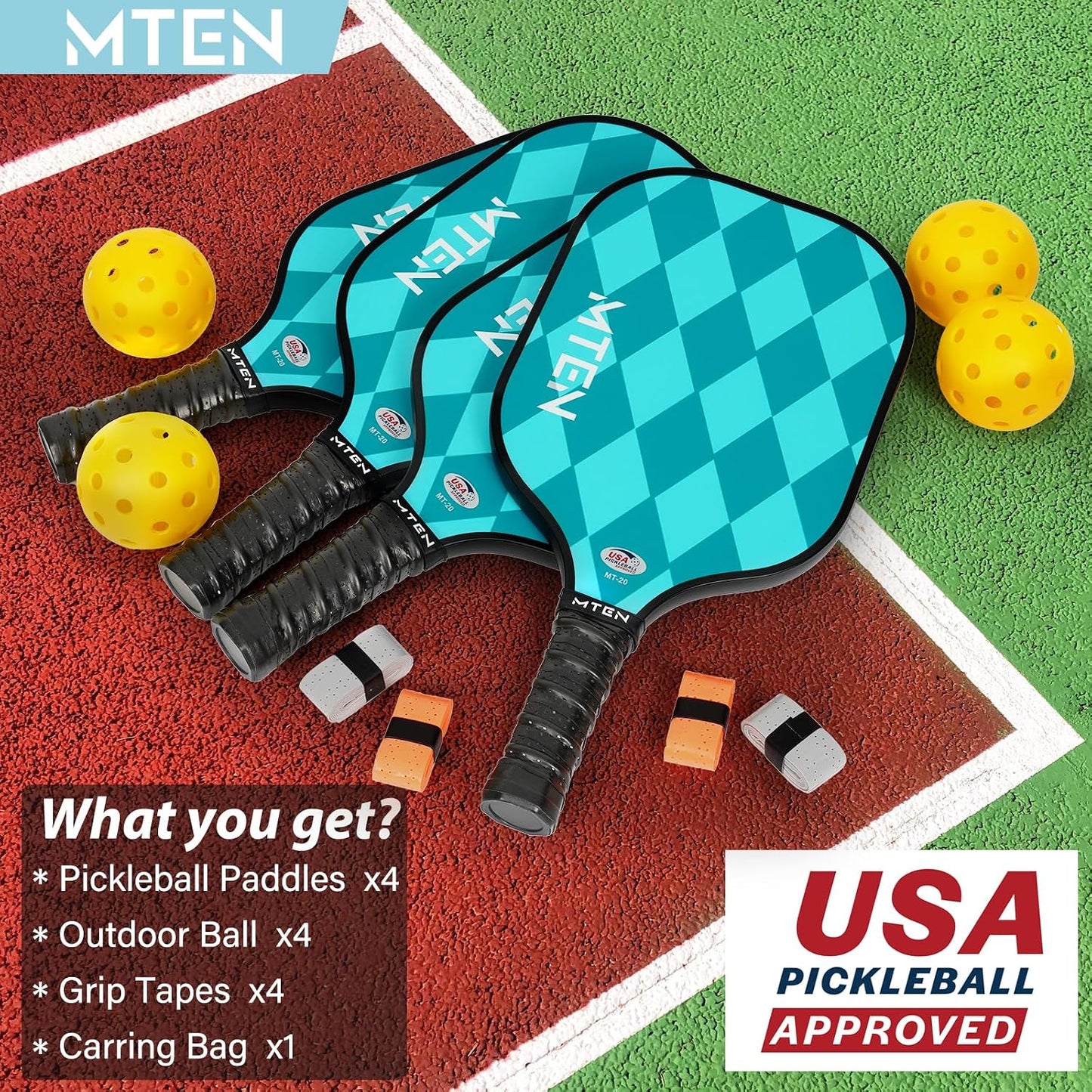 Pickleball Paddles Set of 2/4 - USAPA Approved
