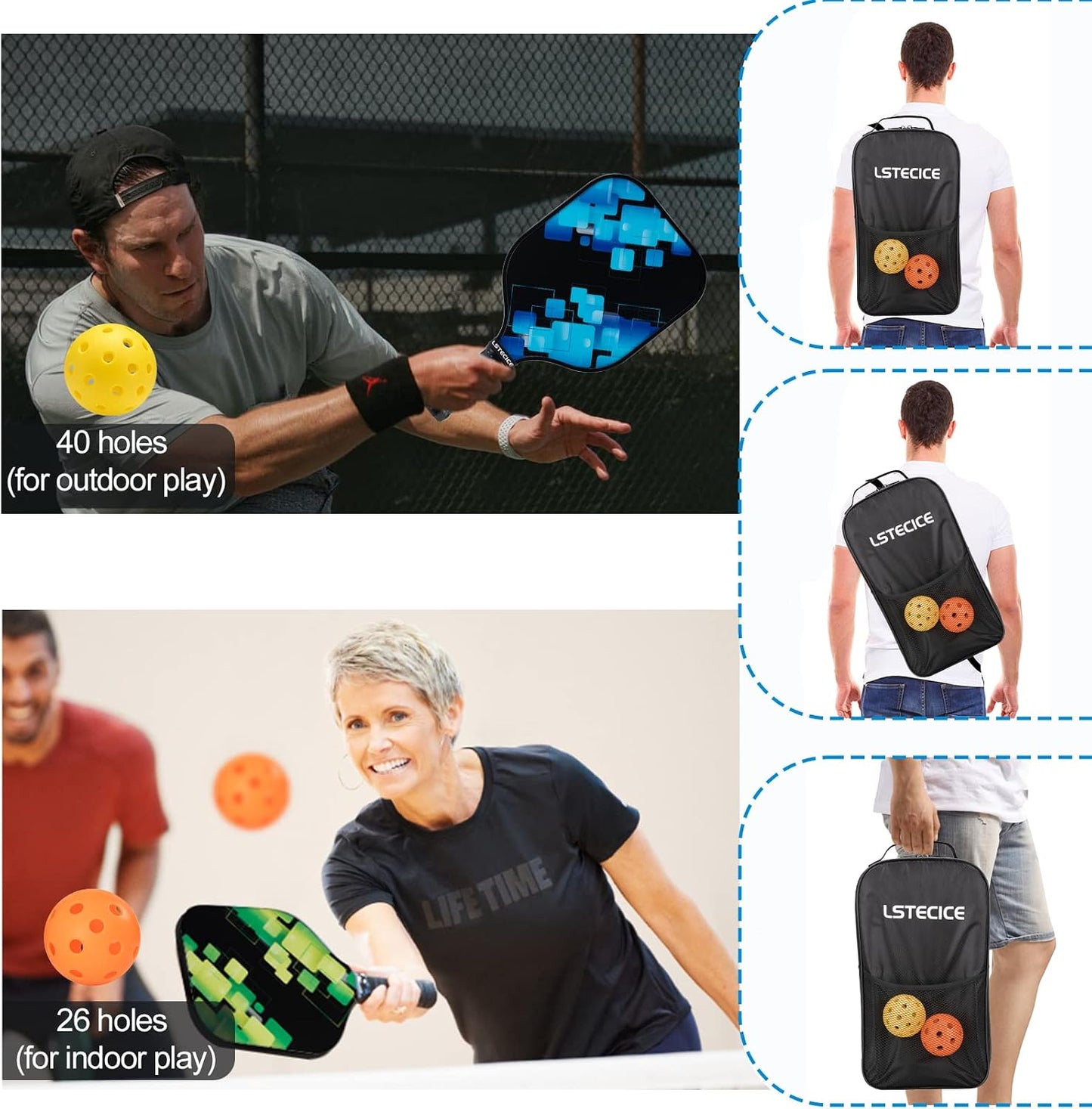 Pickleball Paddles Set of 2/4 - USAPA Approved