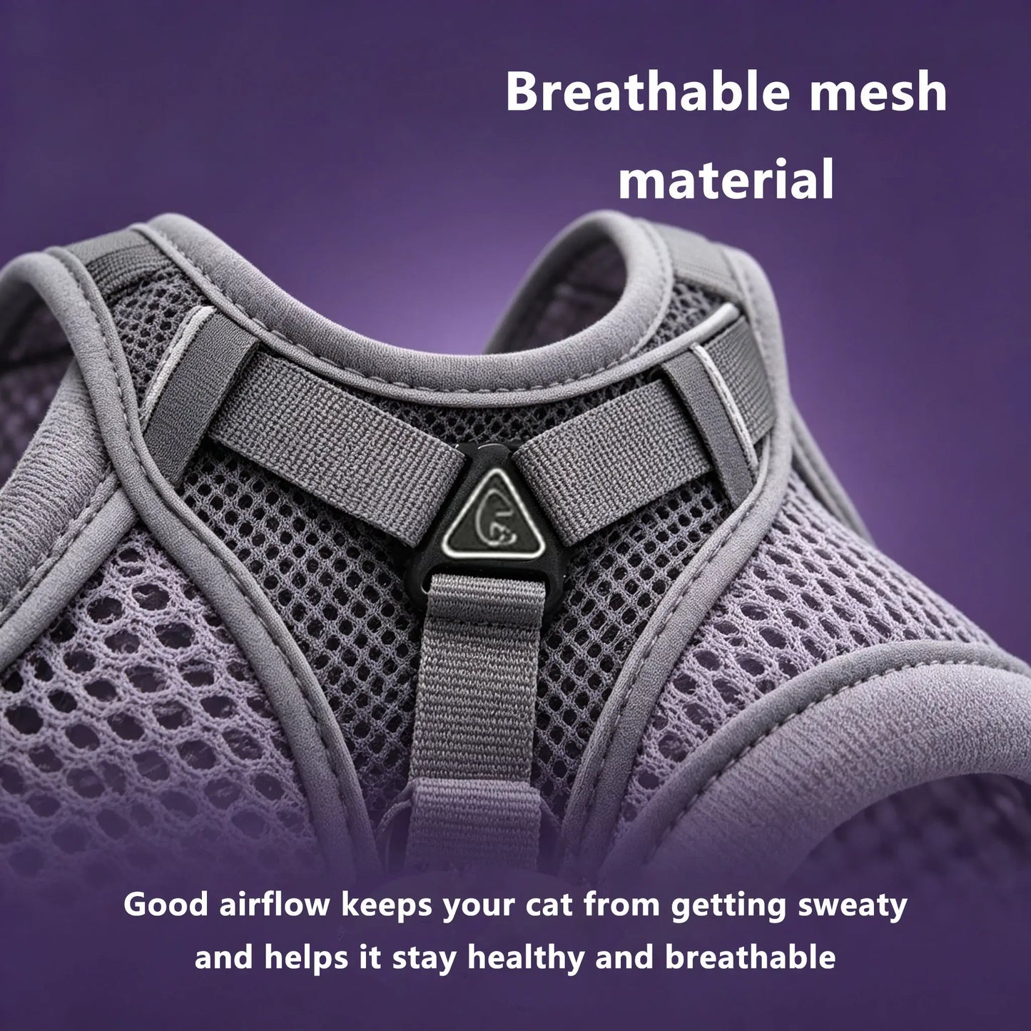 Leash Set: Escape-Proof Adjustable Cat Leash and Collar Made from Comfortable, Breathable Materials, with Adjustable Sizing. Reflective Soft Mesh Vest for Easy Safe Leash Walking. Includes a Summer Version; Breathable and Moisture-Wicking.
