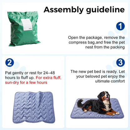 Large Dog Cooling Mat - Q-MAX > 0.45 Thick Durable Fur-Friendly Bed Mat, Gel-Free Electric-Free Safe Washable Non-Slip Summer Crate Bed, Fur-Friendly Bed Mats