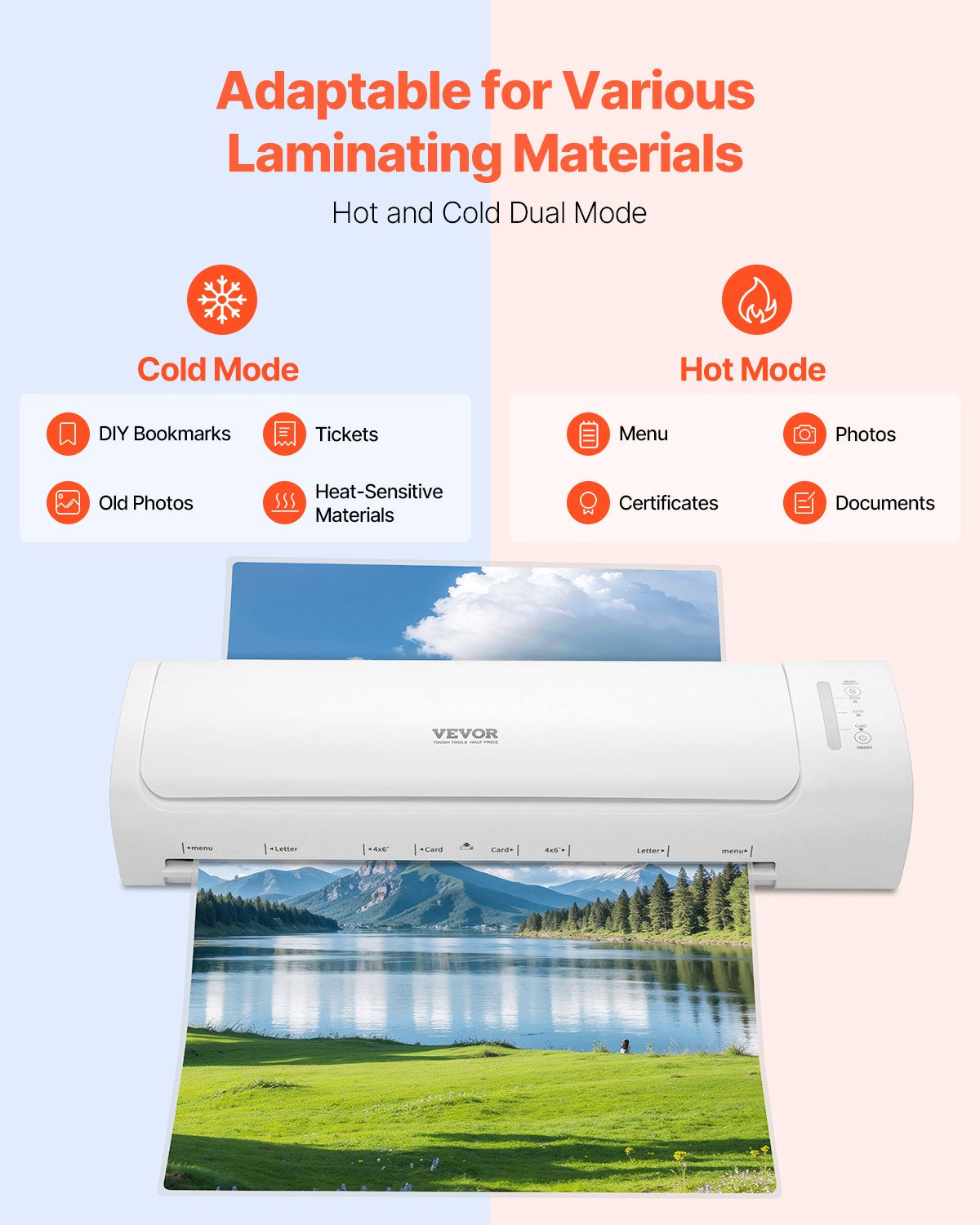 Laminator Machine Cold & Hot Laminator for Max A3 Size 3-5 Mil Thickness