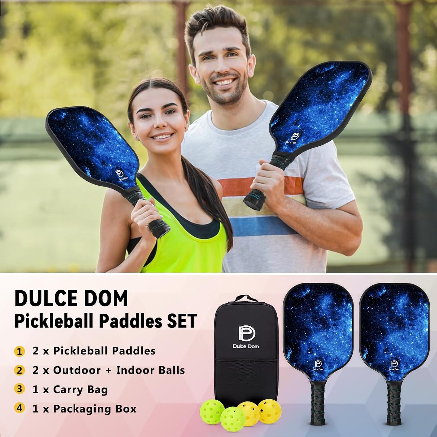 Pickleball Paddles Set of 2/4 - USAPA Approved