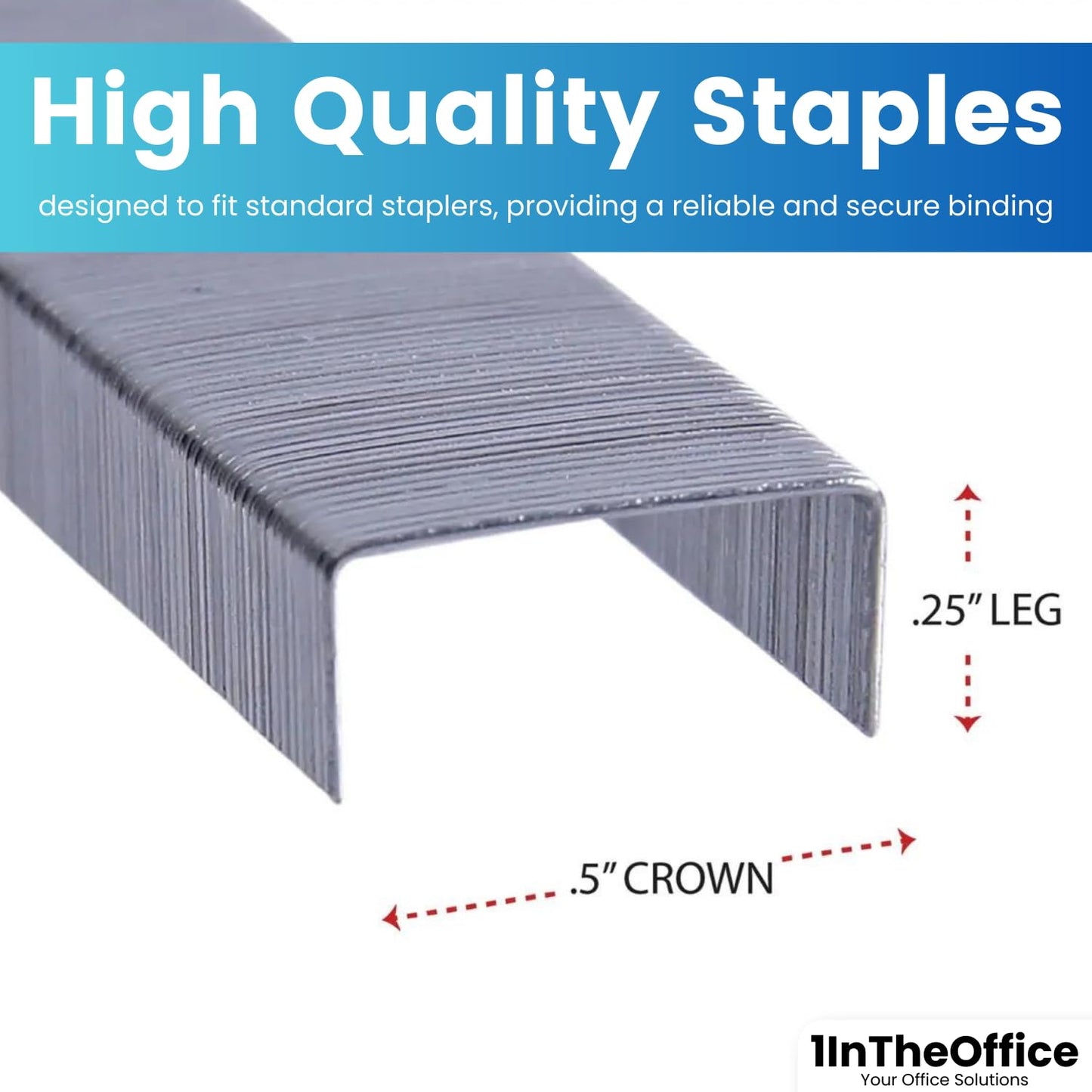 Standard 1/4-Inch Staples – 25,000 Count, 5-Pack for Office, School and Home Staplers