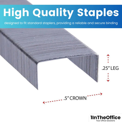 Standard 1/4-Inch Staples – 25,000 Count, 5-Pack for Office, School and Home Staplers