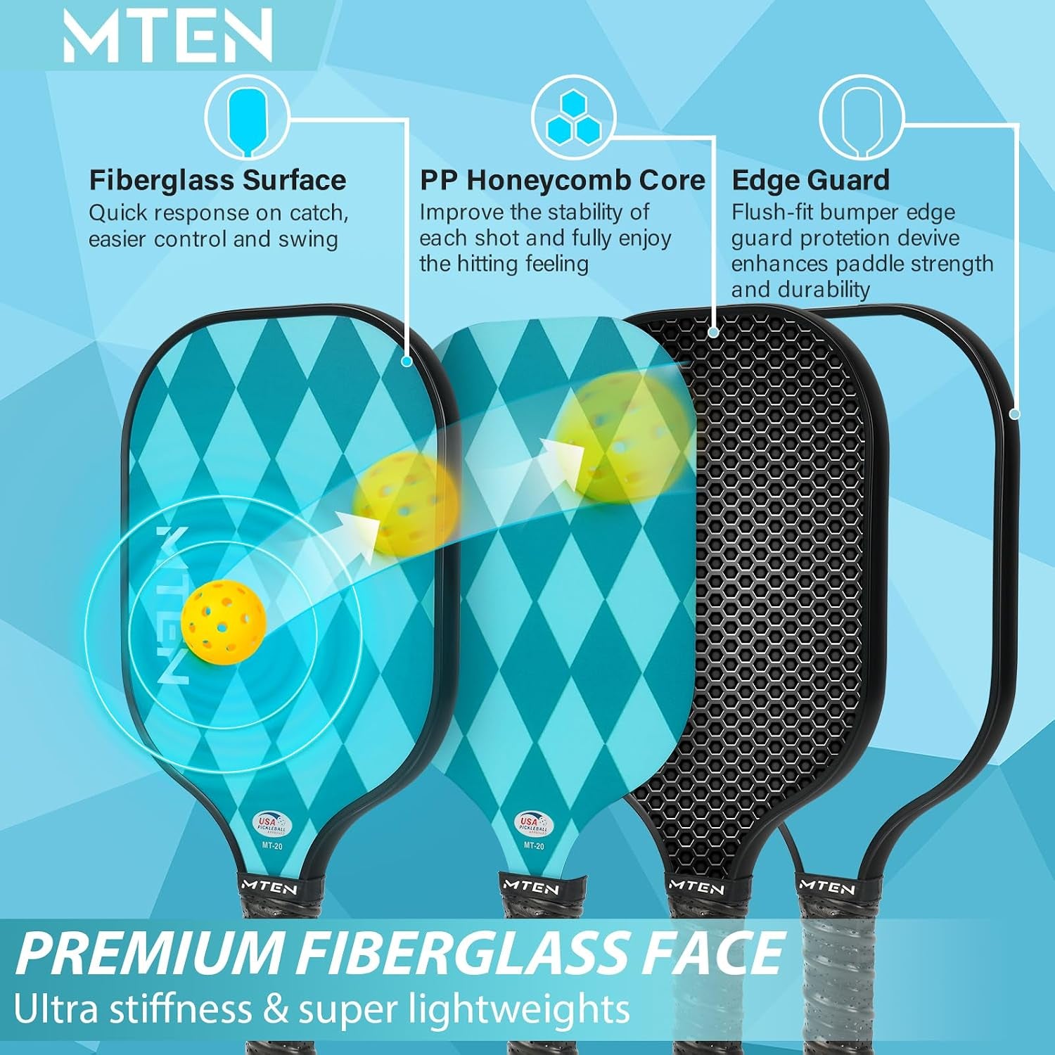 Pickleball Paddles Set of 2/4 - USAPA Approved