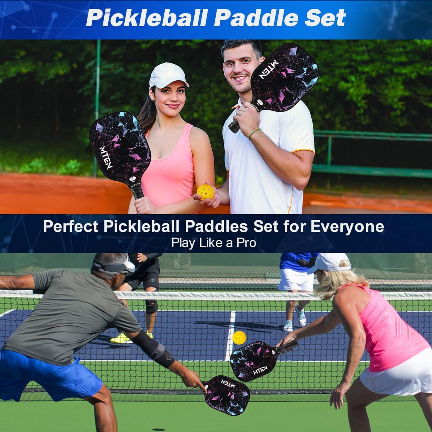 Pickleball Paddles Set of 2/4 - USAPA Approved