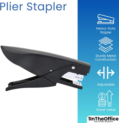 Handheld Plier Stapler – 20-Sheet Capacity Ergonomic Stapler for Office, Warehouse and Mobile Use