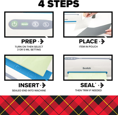 Scotch 3M Thermal Pouches, 8.9 in X14.4 in (228 Mm X 367 Mm)