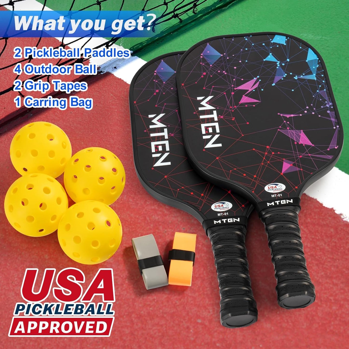 Pickleball Paddles Set of 2/4 - USAPA Approved