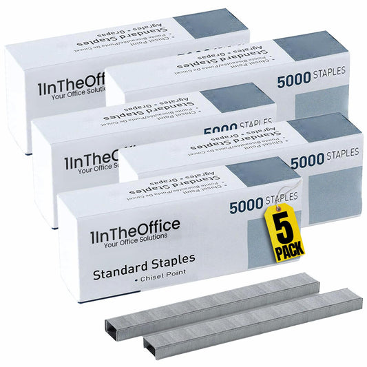 Standard 1/4-Inch Staples – 25,000 Count, 5-Pack for Office, School and Home Staplers