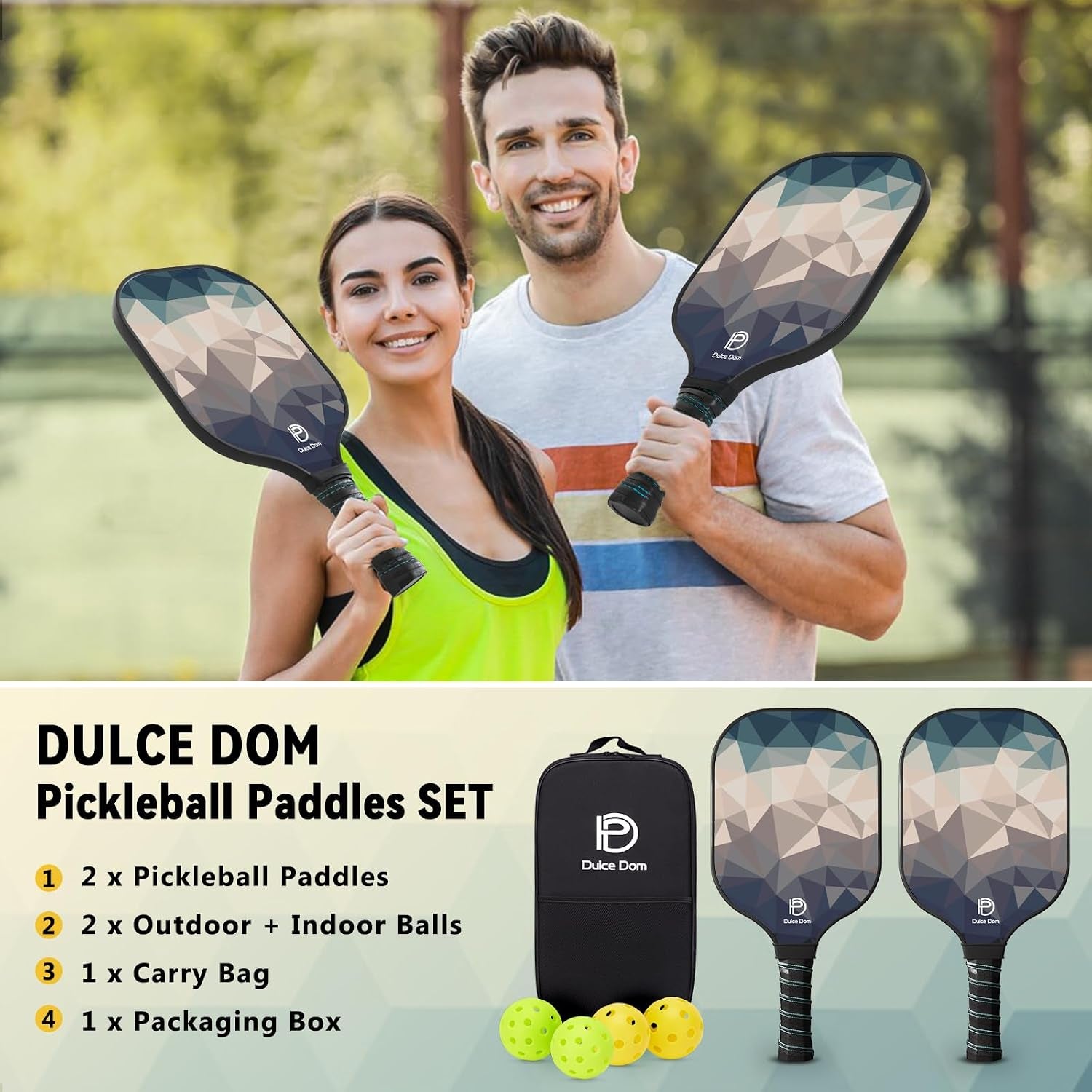 Pickleball Paddles Set of 2/4 - USAPA Approved