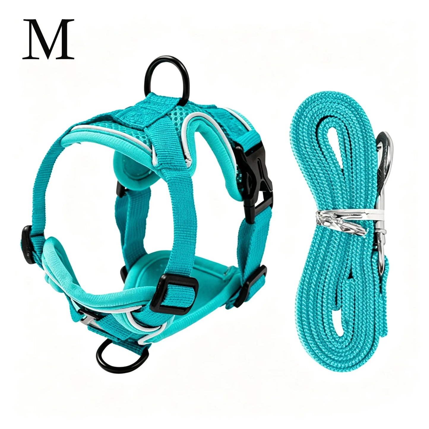 Leash Set: Escape-Proof Adjustable Cat Leash and Collar Made from Comfortable, Breathable Materials, with Adjustable Sizing. Reflective Soft Mesh Vest for Easy Safe Leash Walking. Includes a Summer Version; Breathable and Moisture-Wicking.