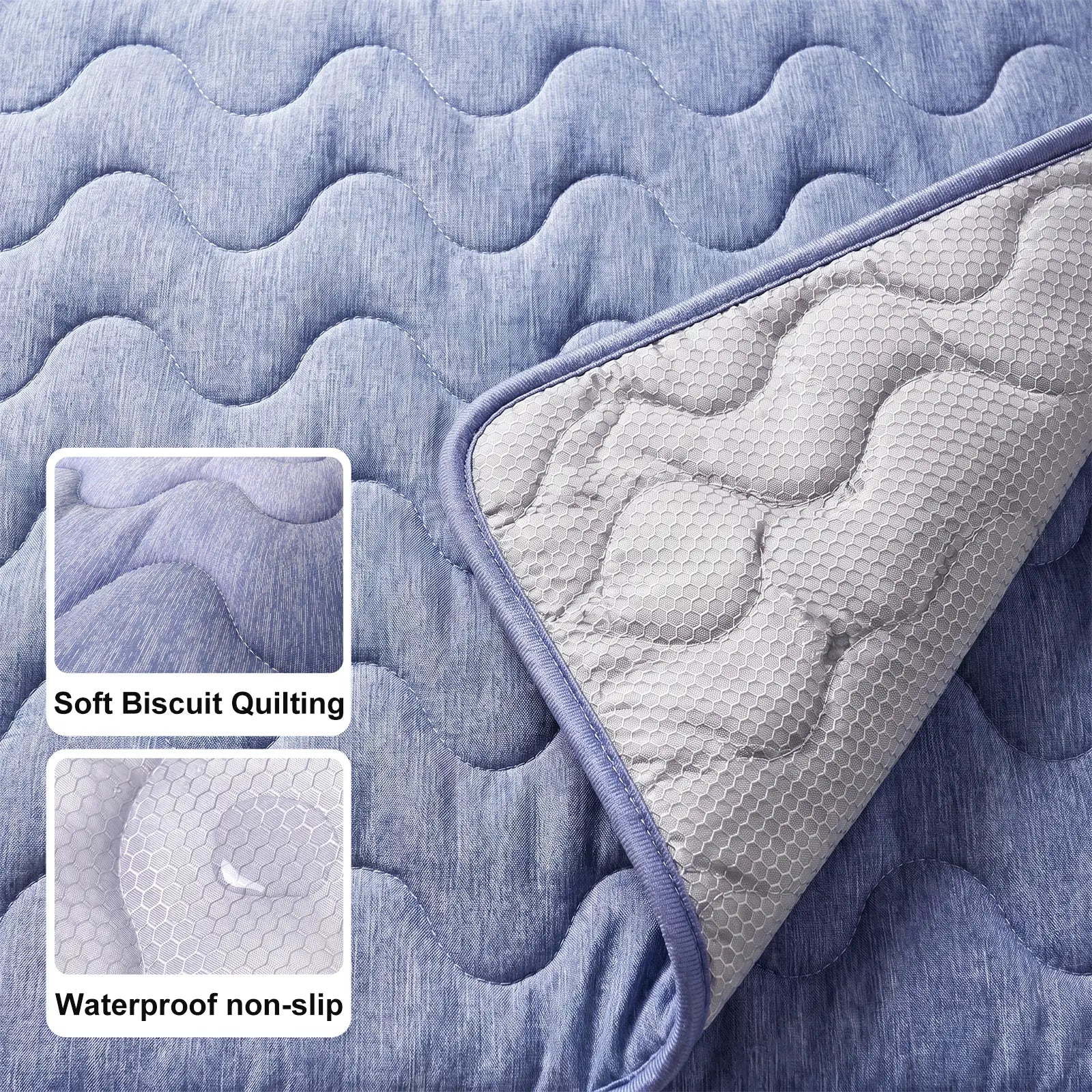 Large Dog Cooling Mat - Q-MAX > 0.45 Thick Durable Fur-Friendly Bed Mat, Gel-Free Electric-Free Safe Washable Non-Slip Summer Crate Bed, Fur-Friendly Bed Mats